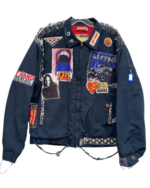 navy speedway work jacket