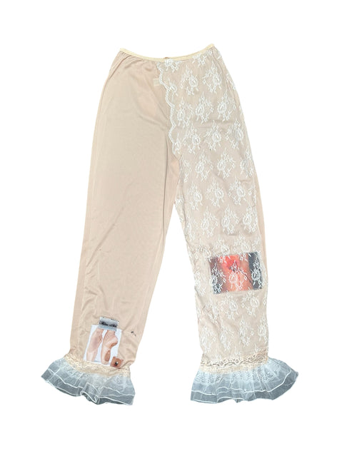 Dainty lace silky cozy pants