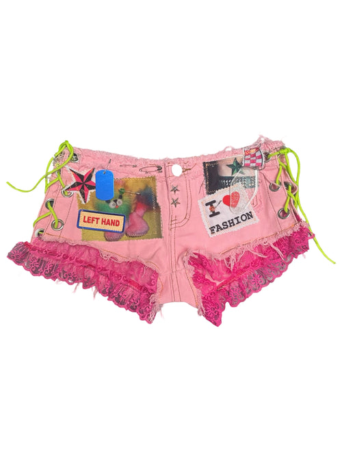 I LOVE FASHION pink denim shorts
