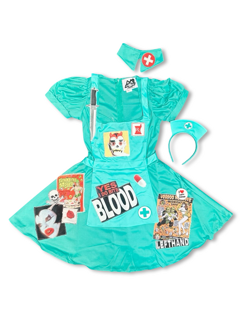 Yes I do bite teal nurse costume