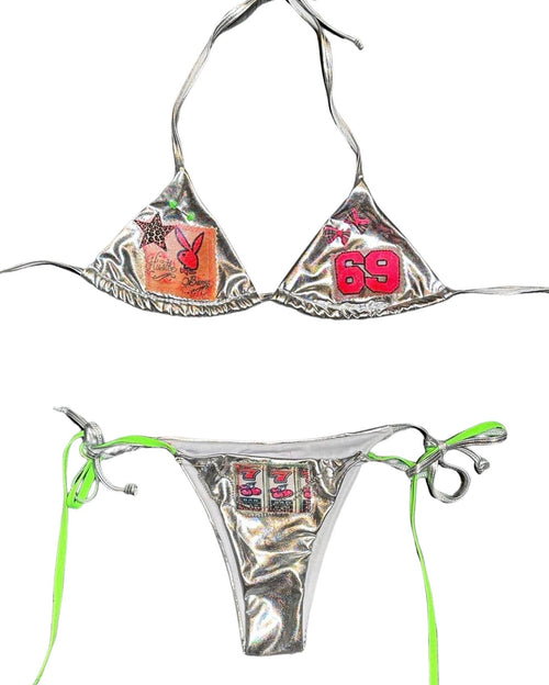 silver hustle bunny bikini