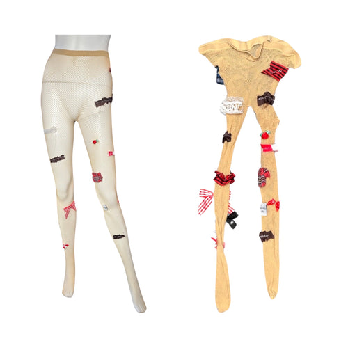 nude mesh scrap tights