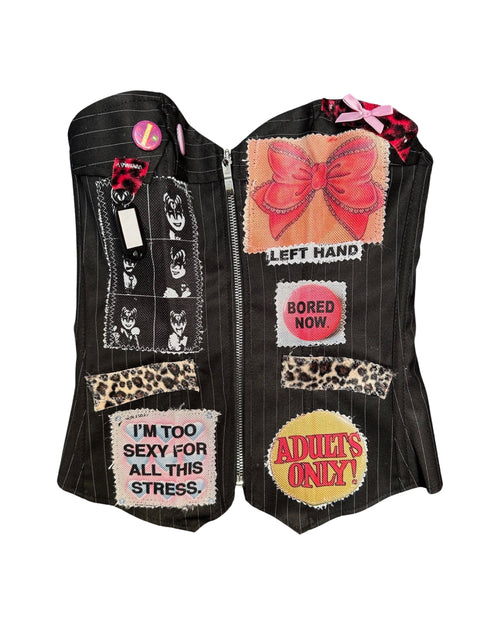 bored now pinstripe corset