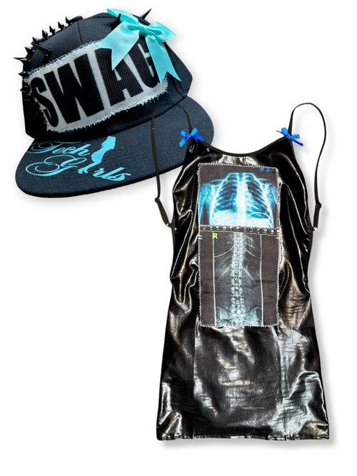 swag skeleton tech girls costume