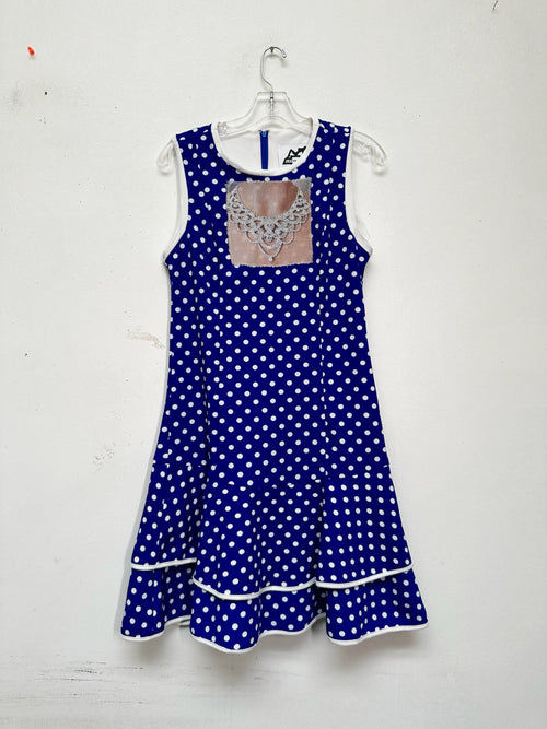 polkadot pearl ruffle dress