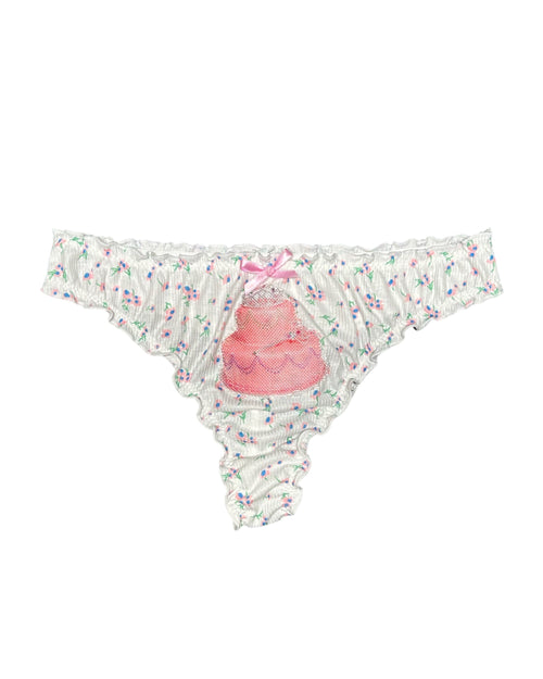 caked up floral thong
