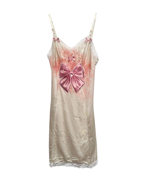 ivory bow slip dress