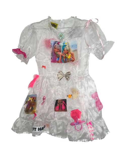 gyaru organza sheer dress
