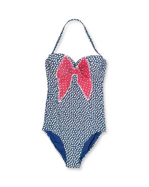 polkadot halter one piece kini