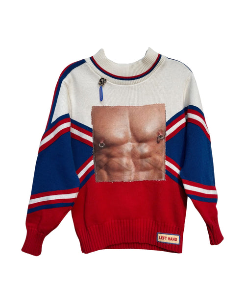 buff cheerleader sweater