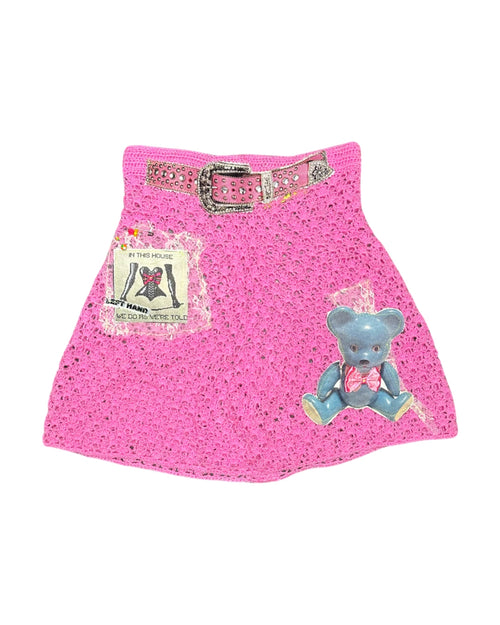 pink knit household skirt
