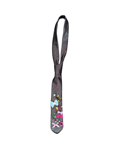 silver glitter tie