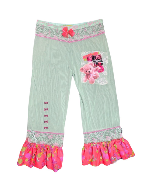 mesh green clown town pants