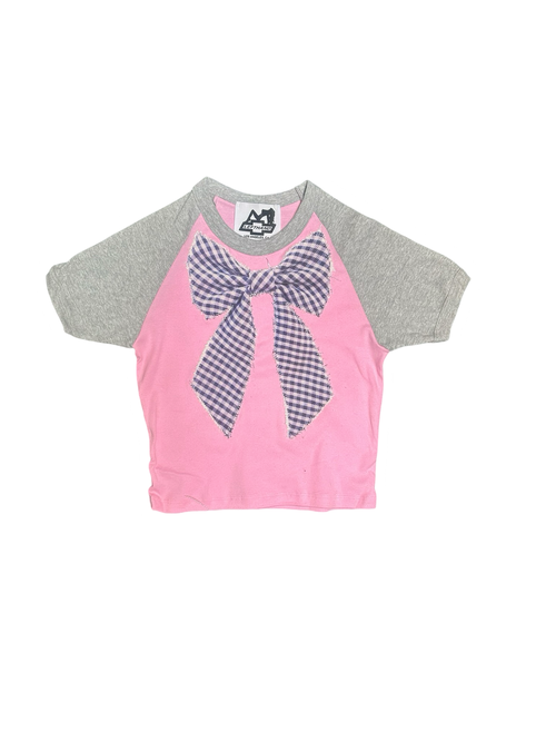 pink big blue bow bb tee