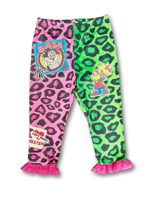 dubstep pink n green leopard capris