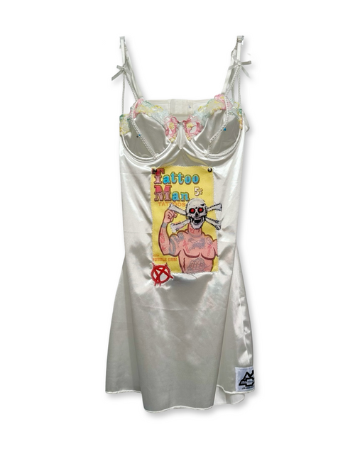 tattoo man silky dress