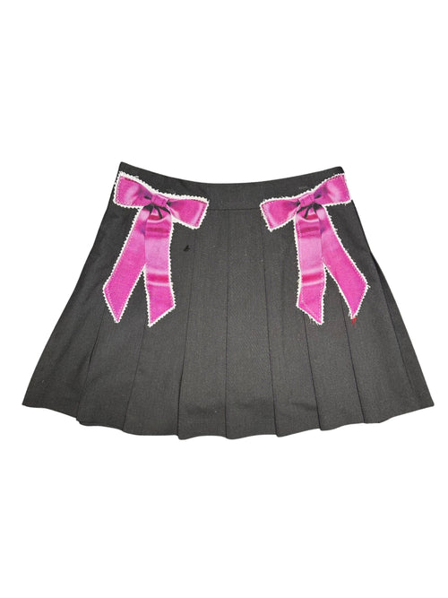 purple bow school skirt