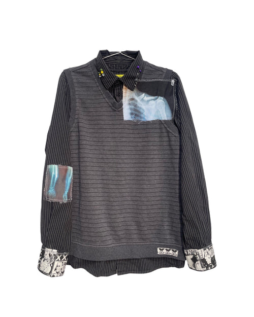 X-ray sweater vest button up