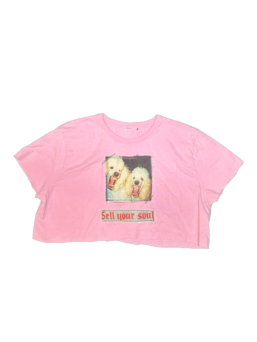 sell ur soul pink crop top