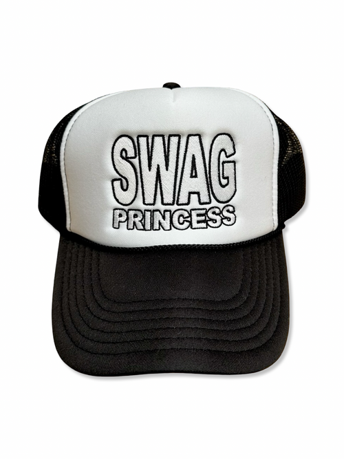 black swag trucker hat