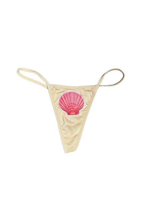 2 pair seashell thongs