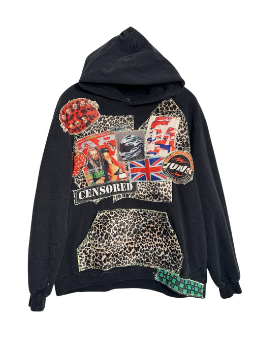 censored junk black hoodie