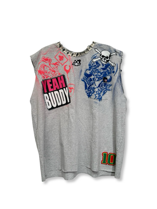 yeah buddy grey muscle tee