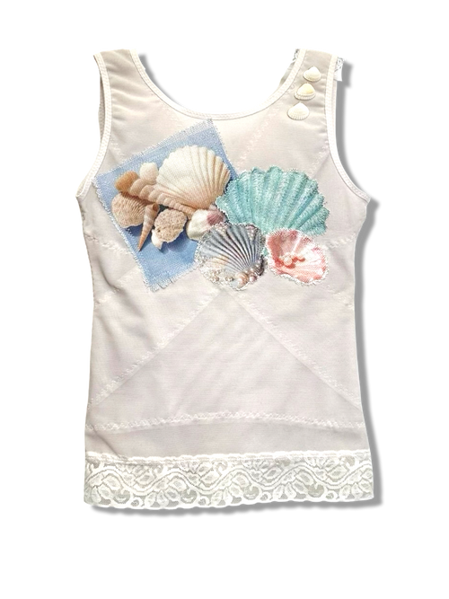 seashell 80s Miami motel top