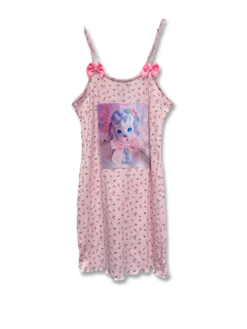 pink floral puppy dress