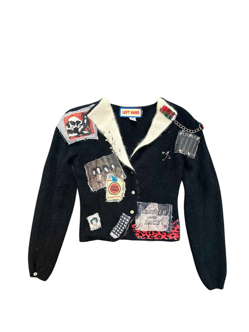 happy ending leather and lace sweater