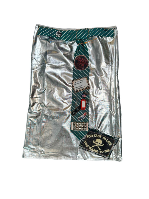happy ending silver tie tube dress