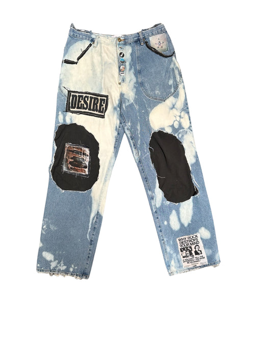 desire baggy denim bleached pants