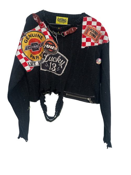 lucky 13 cropped sweater