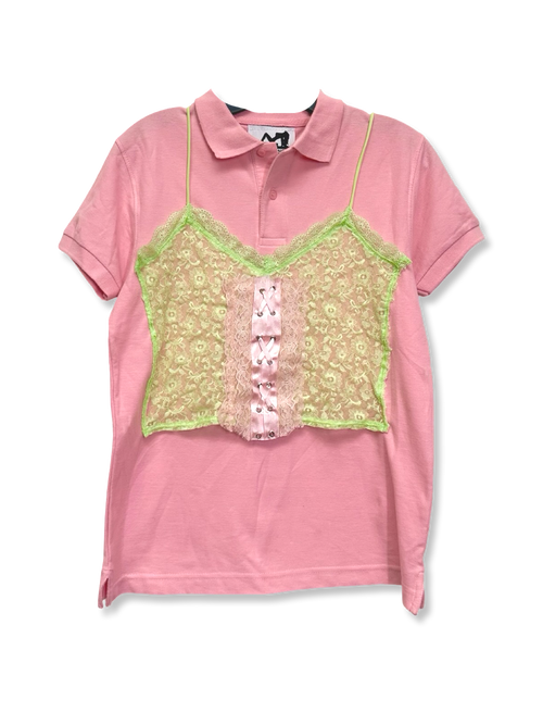 pink and green tank polo