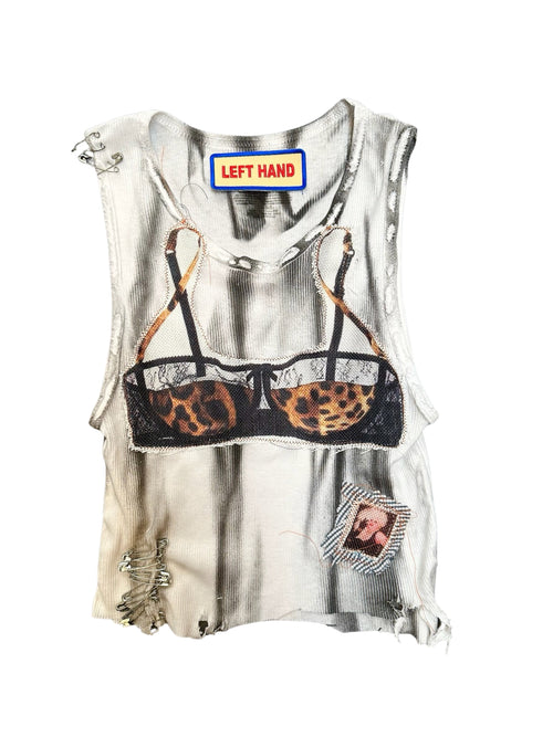 happy ending bra ribbed tank