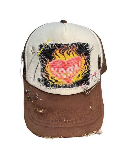 k0rn brown trucker hat