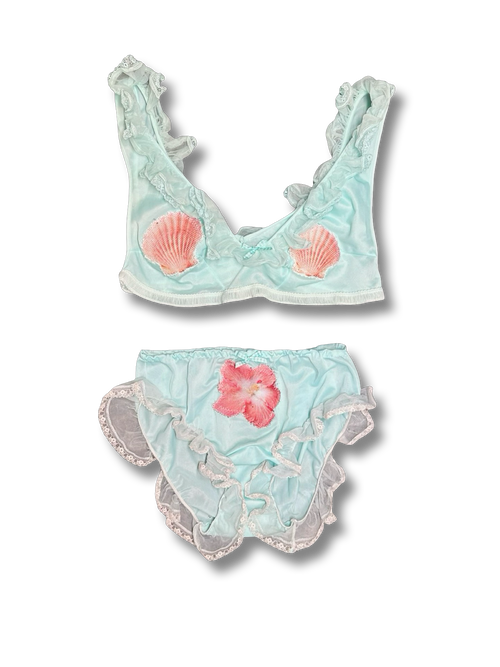 teal little miss mermaid set
