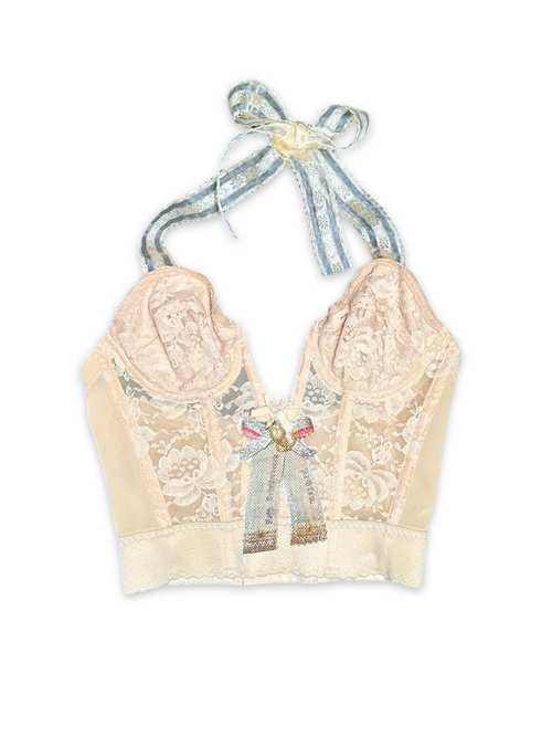 mathematics lace halter corset