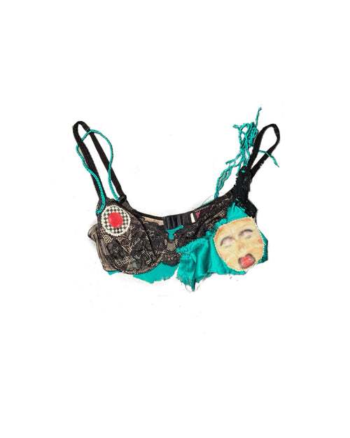 Happy ending Teal tatter face bra