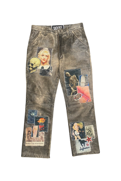 Skeleton leather pants