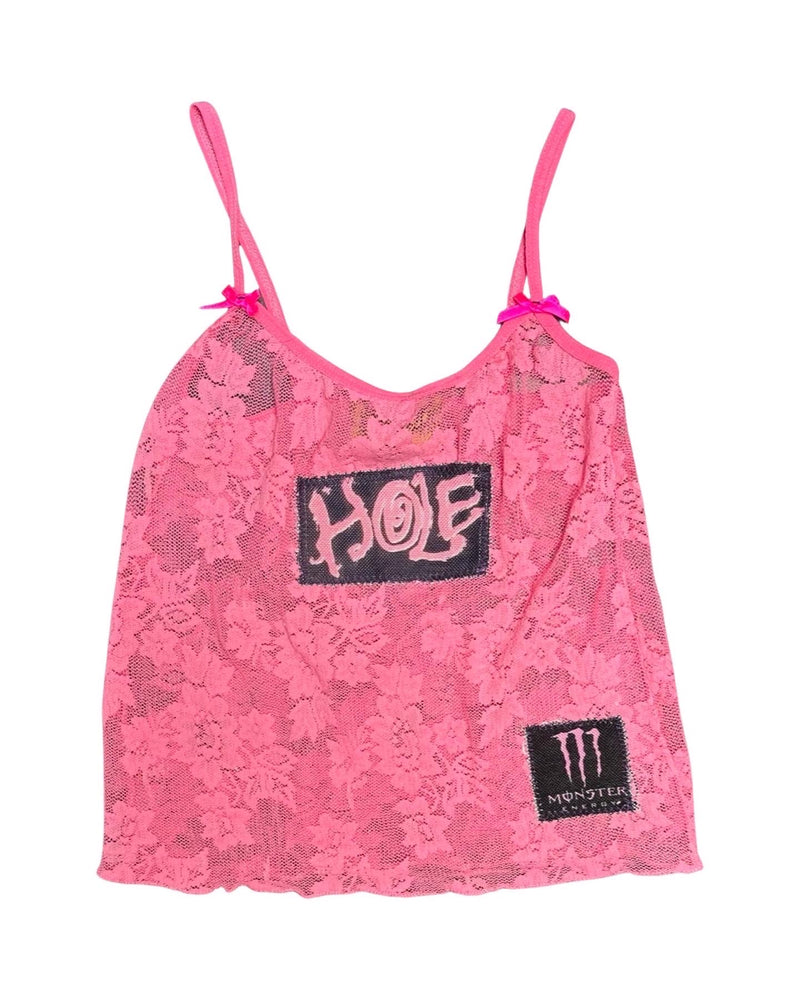 pink lace h0le tank