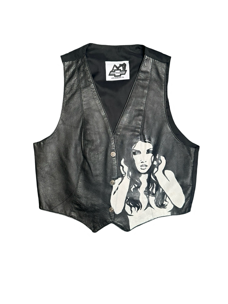 Black leather vest