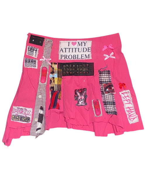 pink attitude pleated skirt