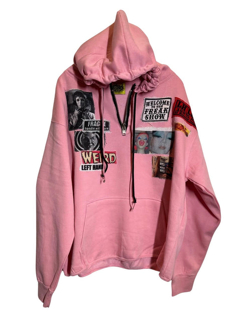 weird freak show pink hoodie