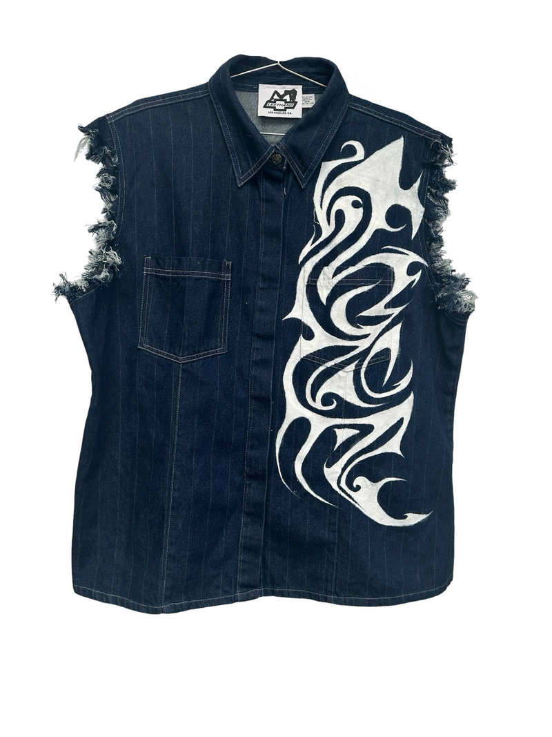 Denim tribal cutoff