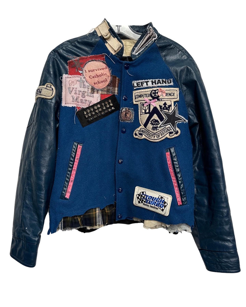 the Virgin Mary letterman jacket