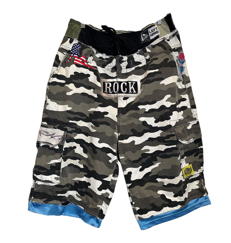 camo rock shorts