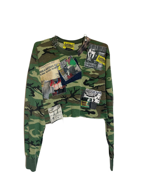 camo cropped punk rock long sleeve