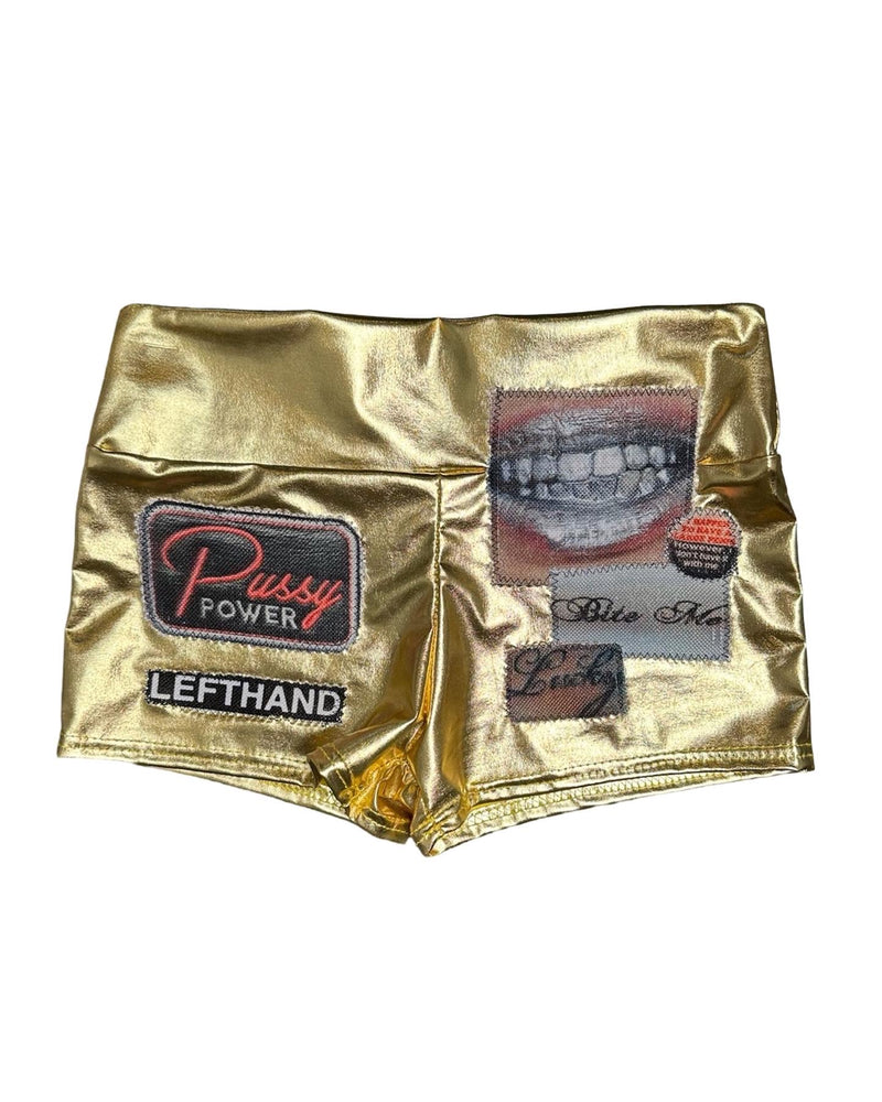 Bite me gold hot shorts