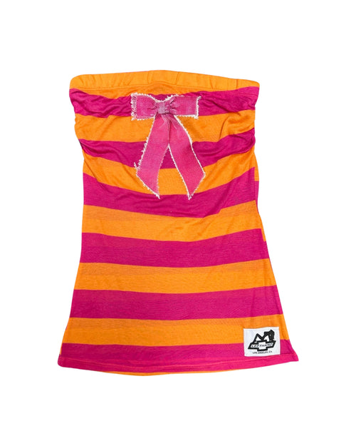 Orange n pink stripe mini mini dress